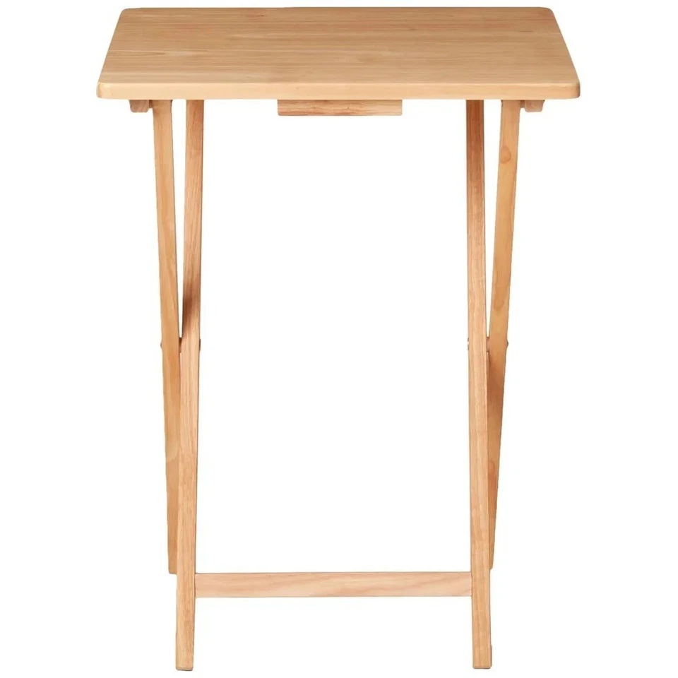 Indoor Single Folding TV Tray Table Natural L 19 x W 15 x H 26 inches. - Image 4 of 4