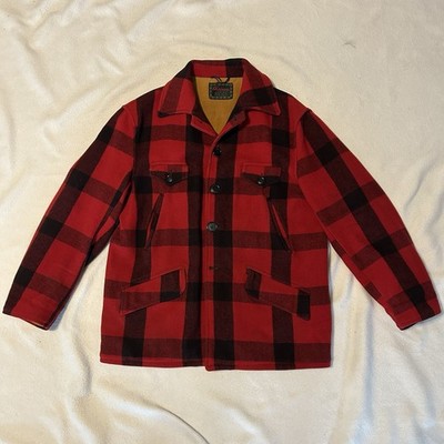VTG Chippewa Falls Woolen Mill Wool Pre 1962 Mackinaw Will Buffalo Plaid SZ L 