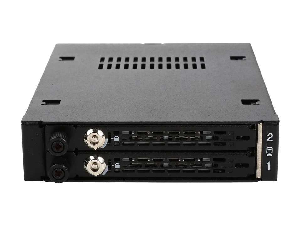 ICY DOCK MB492SKL-B Industrial Full Metal 2 x 2.5" SATA/SAS HDD & SSD Mobile - Image 2 of 4