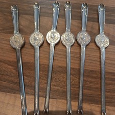 6x Vintage EPNS Silver Plated Lobster/Crab Pick Fork , Engraved With Lobsters.