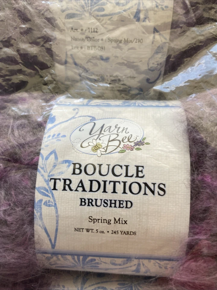 Yarn Bee Boucle 传统拉丝弹簧混合纱线 3 件装 — 第 2/4 张图片