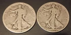 (2) 20's Silver Walking Liberty Halves (1927-S& 28-S)--Below Melt Start