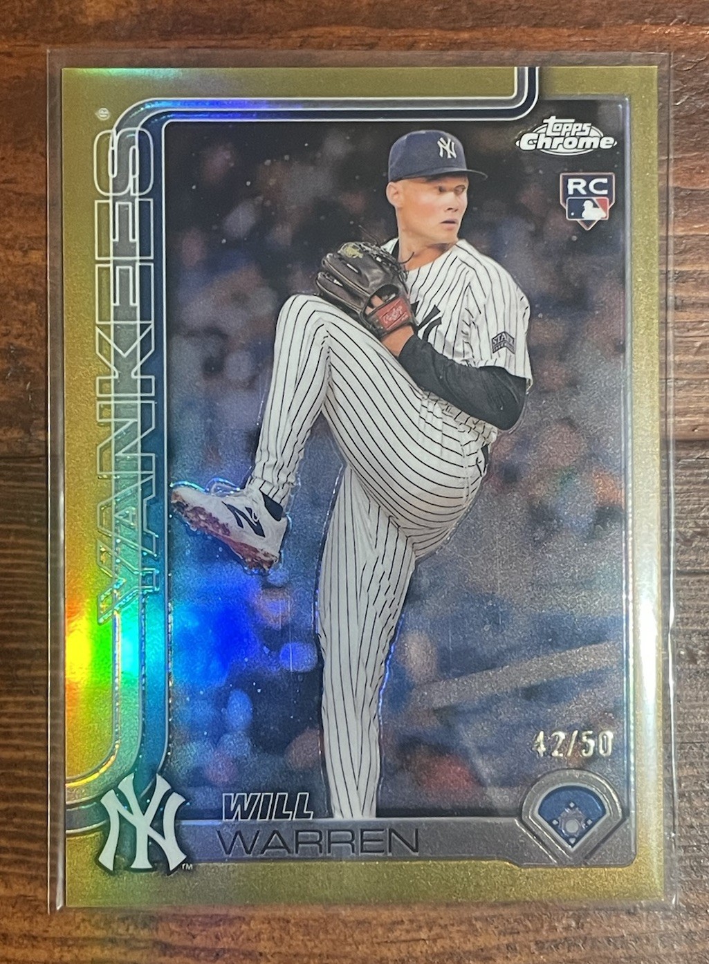2025 Topps Chrome Will Warren RC Gold /50 Parallel #81 New York Yankees