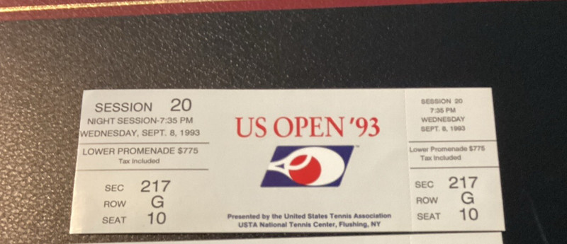 1993 US Open Tennis Unused Ticket - Pete Sampras, Steffi Graf