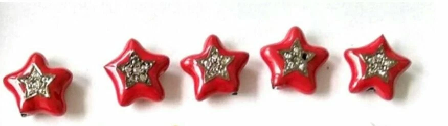 Cuentas de estrellas esmaltadas de 1 pieza pavé de diamantes nuevo diseño cuentas de esmalte hallazgos de plata 925. Foto 3 de 4