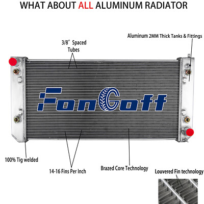 4-Rows Radiator Fit 2003-2007 Chevrolet GMC C4500 C5500 C6500 Kodiak Topkick