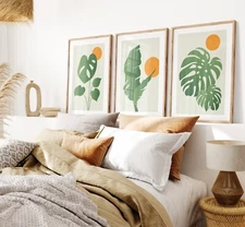 Tropical Leaf Texture Wall Canvas Botanical and abstract Paintings