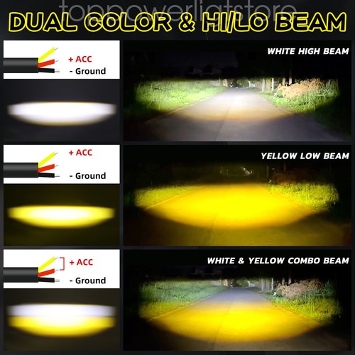 2x LED Work Light Bar Spot Pods Off Road Driving Auxiliary Fog Lamp Yellow White - Picture 5 of 10