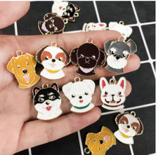 new 70Pcs Puppy Dog cute Charm bracelet necklace Pendants DIY Jewelry Making