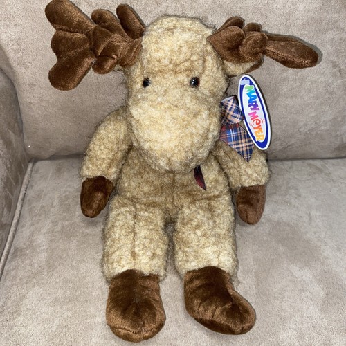 Vintage Mary Meyer 1996 Plush MOCHA MOOSE Bean Bag Curly Stuffed