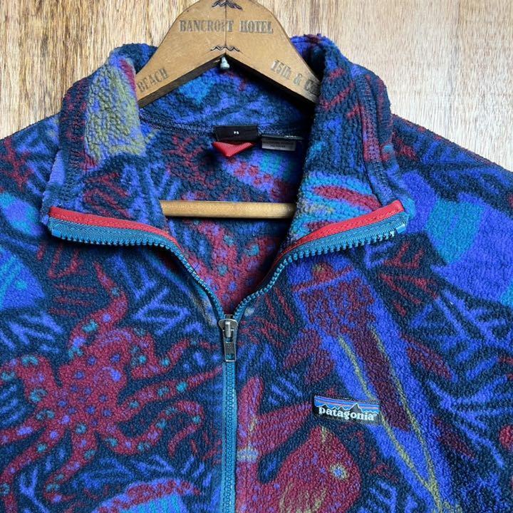 Patagonia Fleece Jacket Kids 8 Deep Sea Fish All-over Patagonia Fleece Jacket Kids 8 Deep Sea Fish All-over