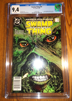 Swamp Thing #49 RARE Newsstand Key CGC 9.4 NM Moore 1. Justice League Dark DC