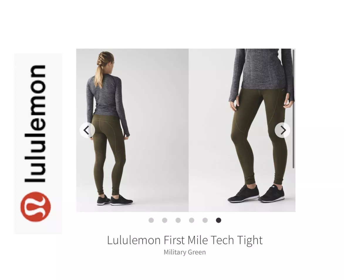 Lululemon ❄️Winter❄️ First Mile Tech Legging. Olive Green. Sz