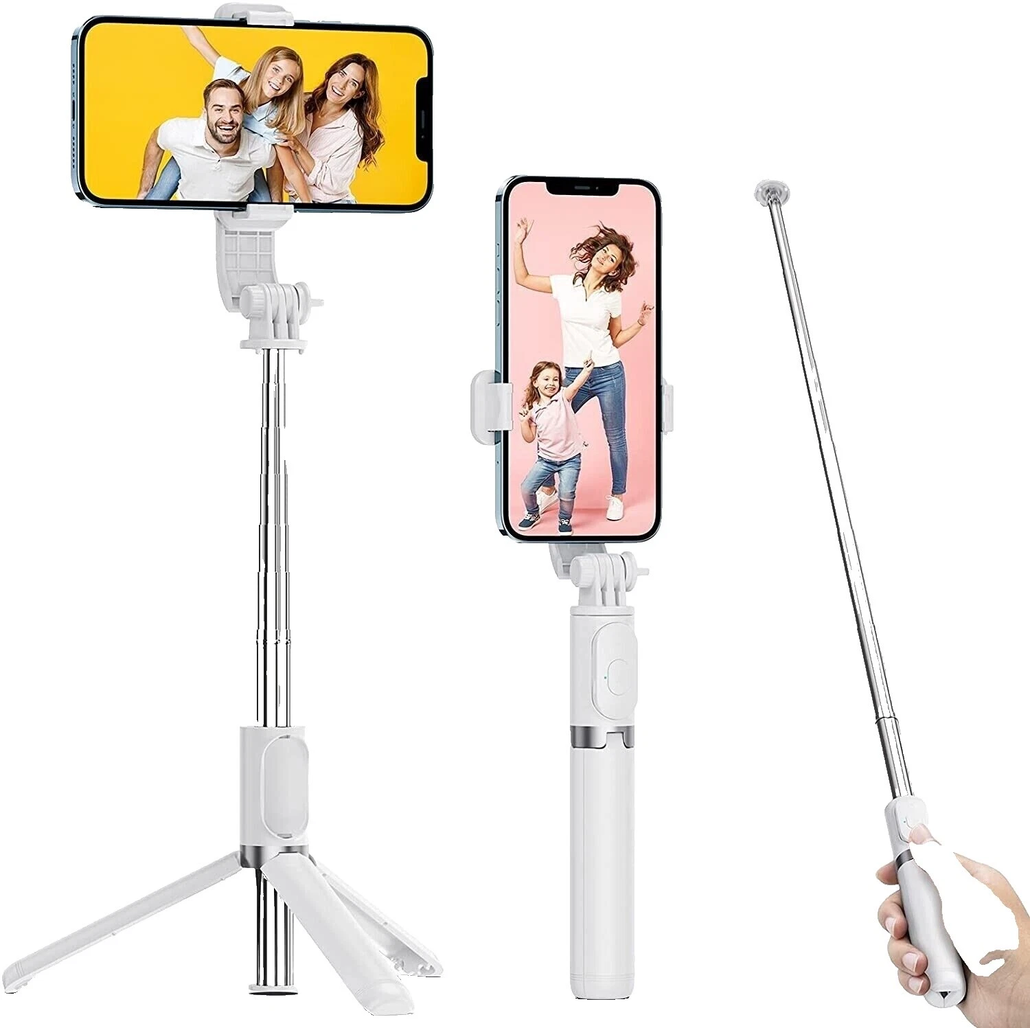 Palos de Selfie Teléfono Celular clip Blanco
