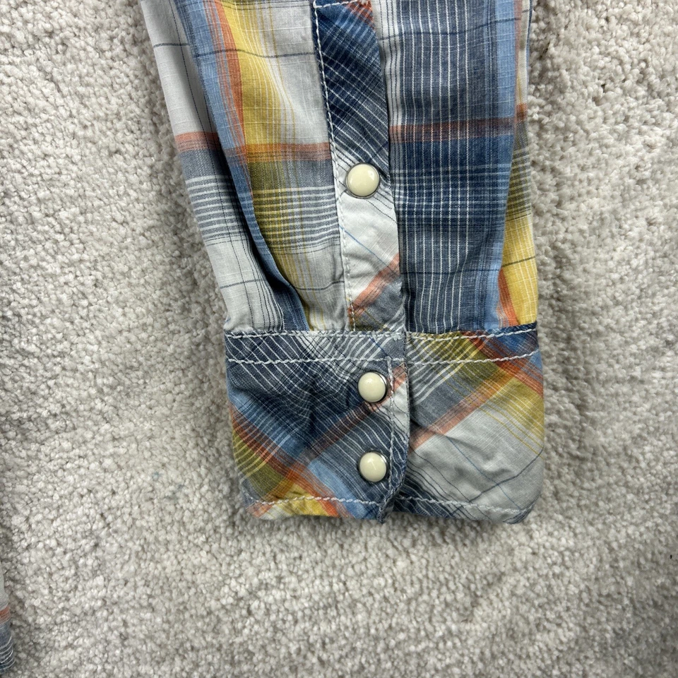 Camisa masculina BKE vintage 1967 ajuste padrão XL pérola encaixe xadrez caubói ocidental - Imagem 4 de 4