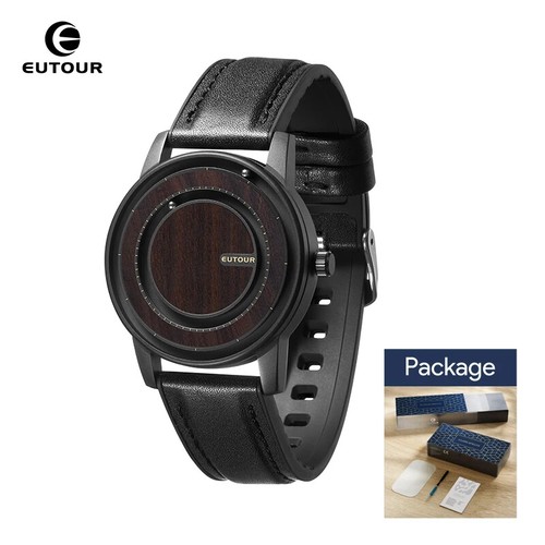 Unisex Magnetic Bead Watch, Wooden Design Element Watch, PU Leather Strap Watch - Picture 15 of 16