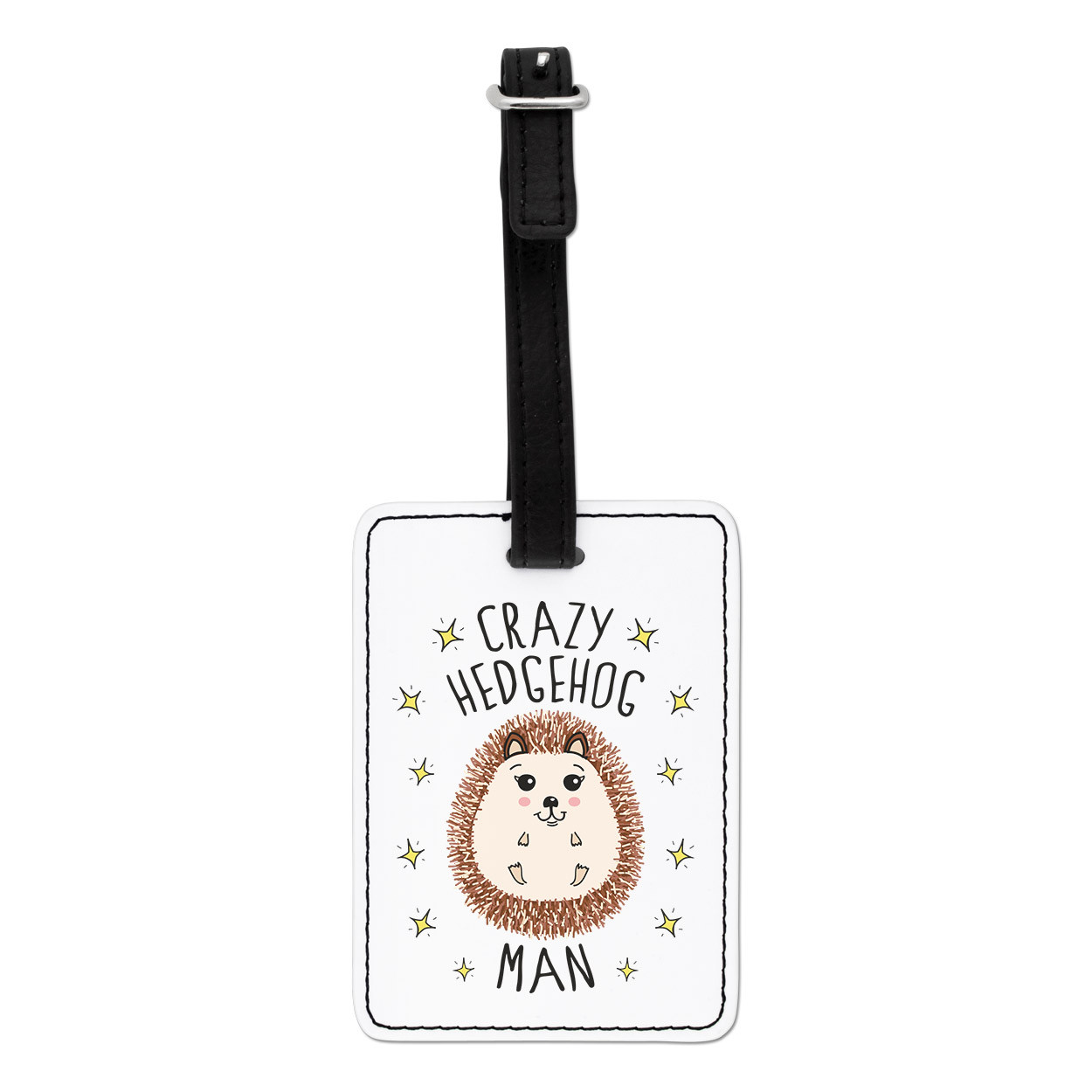 Crazy Hedgehog Man Visual Luggage Tag Suitcase Bag - Funny Animal