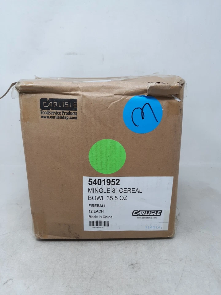 Estojo de 12 tigelas de cereais reutilizáveis Carlise Mingle 8" com bola de fogo estilo cerâmica - Imagem 3 de 4