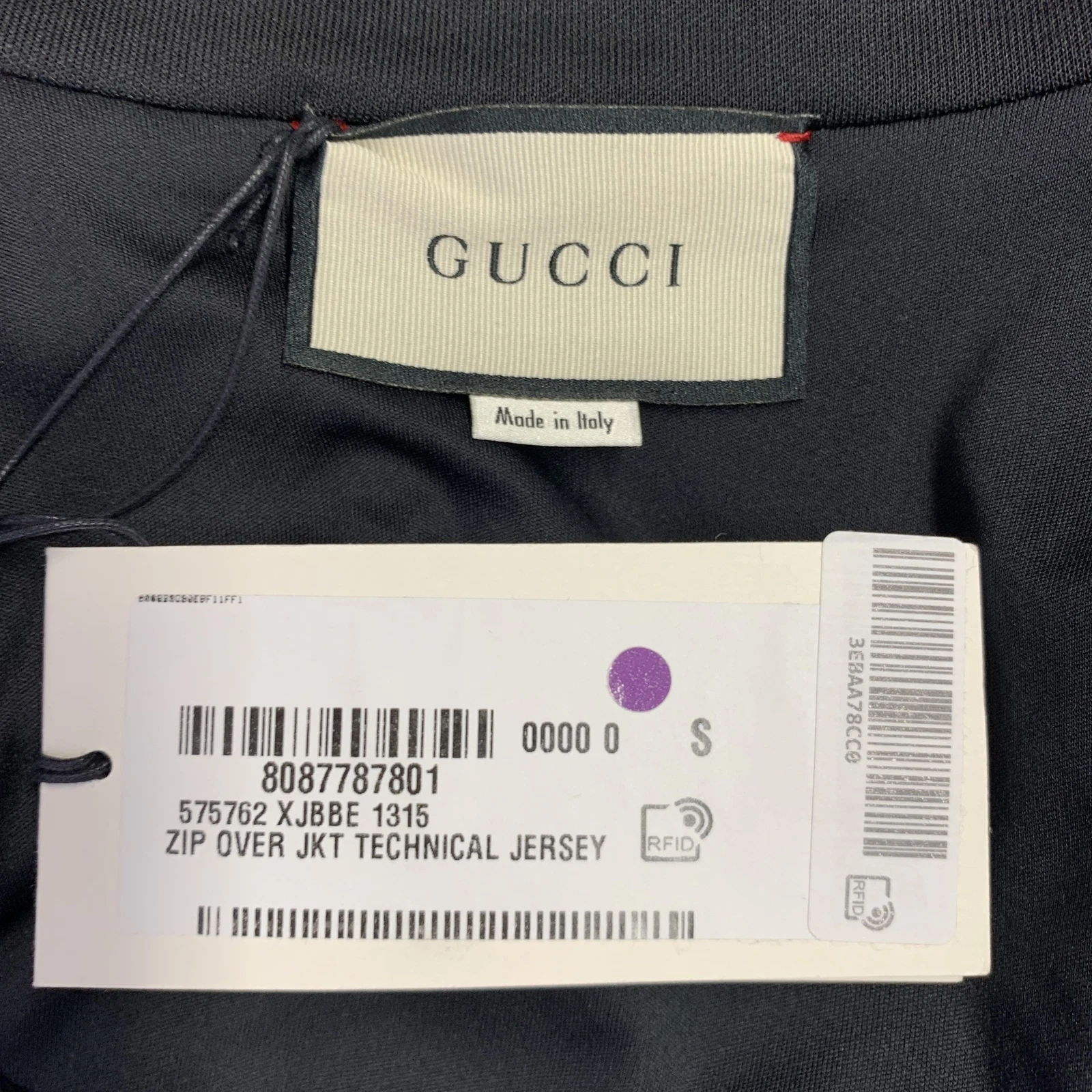 Giacca Gucci 2019 Taglia S Nera Rossa Ricamata Poliestere Cotone Cerniera