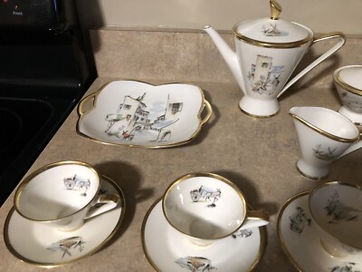 ALKA KUNST BAVARIA Porcelain TOWN SCENE RIALTO 14 Piece Set