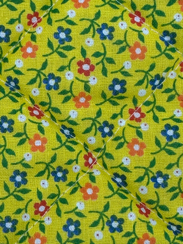 Yellow Multicolor Ditsy Floral Quilted Crafting Sewing Quilting Fabric Remnant - Picture 4 of 6