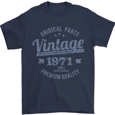 Vintage Year 55th Birthday 1971 Mens T-Shirt 100% Cotton