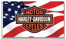 HARLEY DAVIDSON 3'X5' American FLAG BANNER MAN CAVE SHOP GARAGE WALL US seller