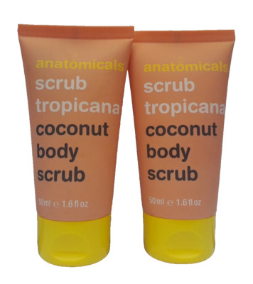 SET 2x ANATOMICALS SCRUB TROPICANA COCONUT BODY SCRUB 50ml REISEGRÖSSE BRANDNEU