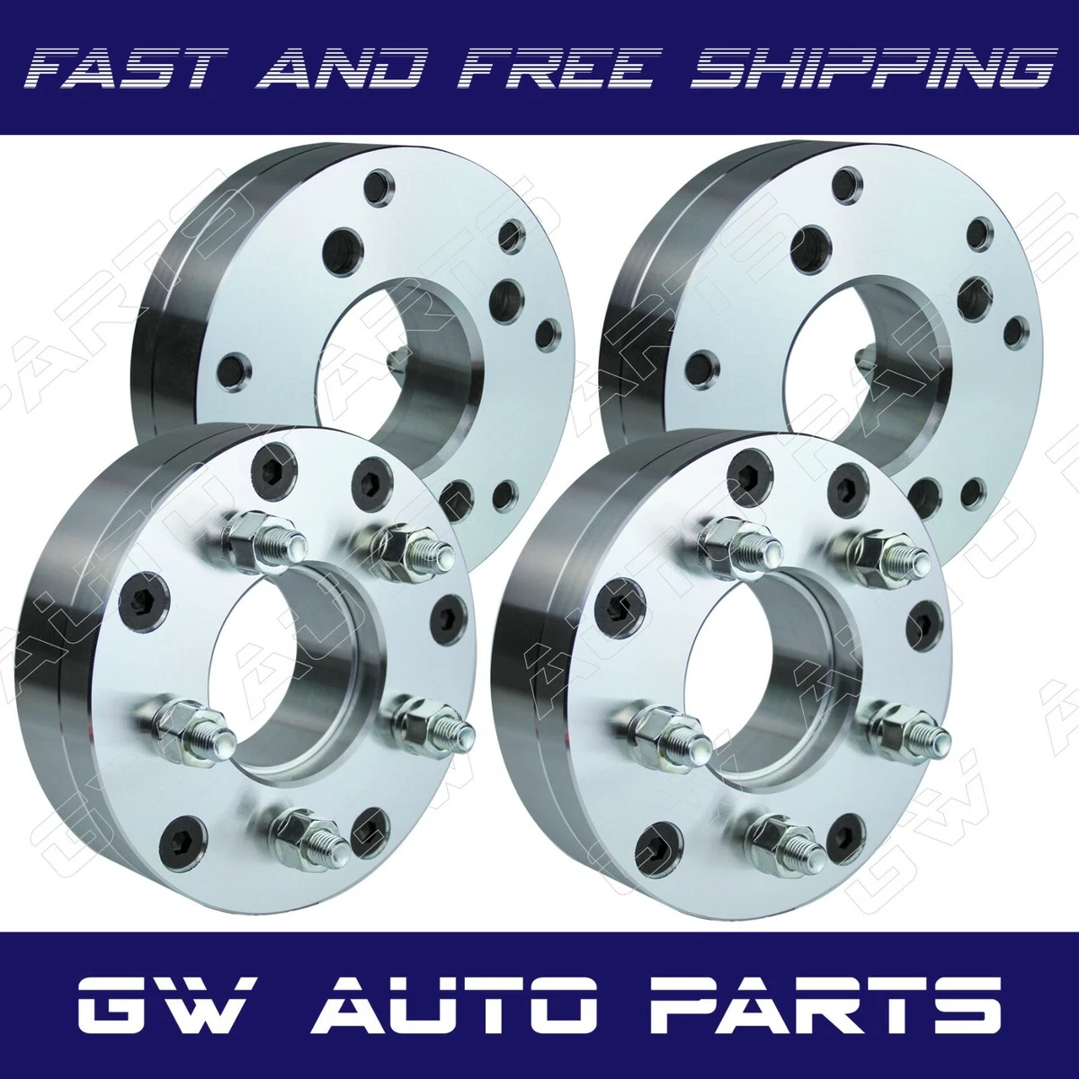 4 PC WHEEL SPACERS ADAPTER 4X4.5 TO 5x4.5 | 4 LUG TO 5 LUG | 2 THICK  M12x1.5