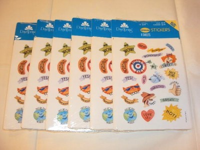 48 sheet DaySpring Reward Teacher Student Sticker 1056 WOW/Nice Great Job/Cool