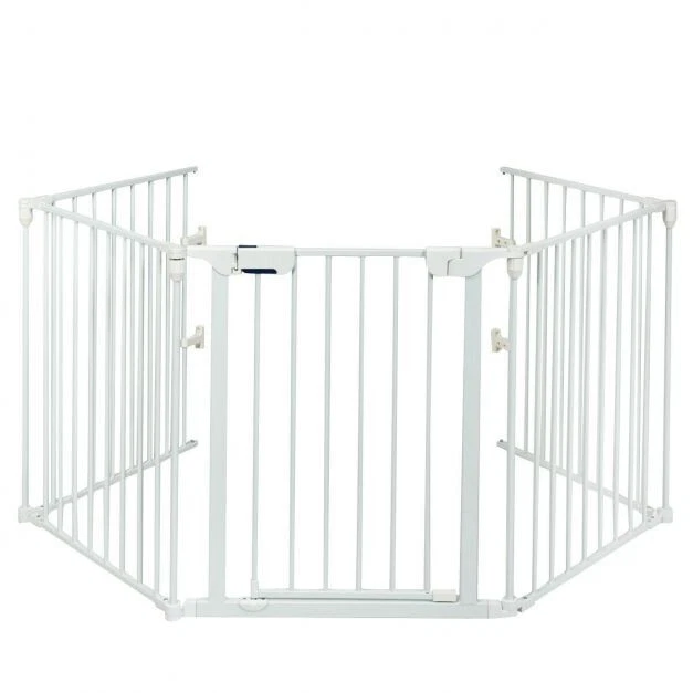 5 Panel Baby Safety Barrier with Gate- White
