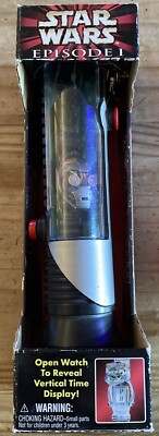 1999 Hope Star Wars Episode 1 C3PO Watch & Qui Gon Jinn Lightsabre Case (3670)