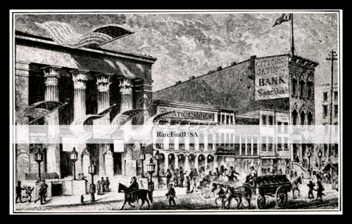 BOWERY THEATRE 1863-rpt Atlantic Garden CHINATOWN NYC Bayard Canal St NY MATTED - 第 1/1 張圖片