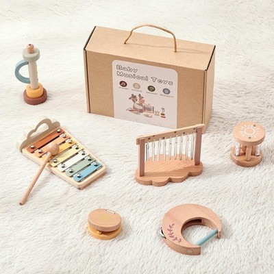 Baby Handglocke Rassel Geschenkbox Früherziehung beruhigend Bettglocke Spielzeug Set