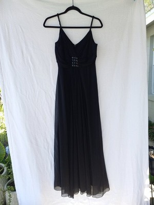 renato nucci silk dress Renato Nucci 100% Silk Black Long Dress Size 40 Small