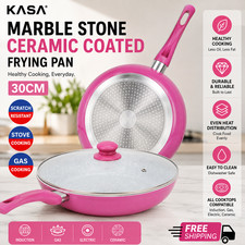 KASA Marble Stone Ceramic Coated Cookware Frypan Frying Pan Bakelite Handle 30cm
