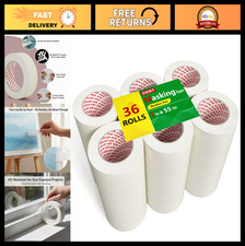 1 Inch Wide Masking Tape 55 Yards, 36 Rolls - Clean Removal, Easy Tear, Writable
