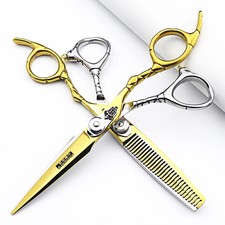 Gold Professional Hair Cutting Scissors Japanese Stainless Steel 6  Hair Shears
