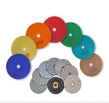 Diamond Polishing Pads 4 Inch  7 Pieces for Concrete Marble Quartz Stone
