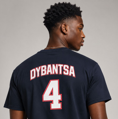 AJ Dybantsa no 4 jersey Men's T-shirt back print - Washington Wizards NBA