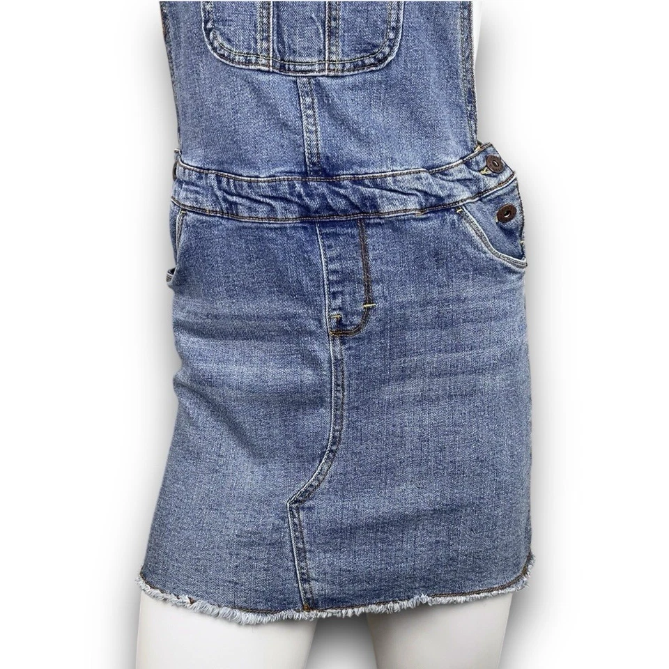 Lucky Brand Girls Denim Skirtall Overalls Skirt L Blue School Party Boho Sporty - Image 4 of 4