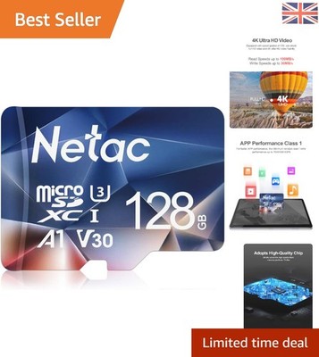 128GB microSDXC Karte - High-Speed 4K Aufnahme, perfekt für Drohnen und Dashcams