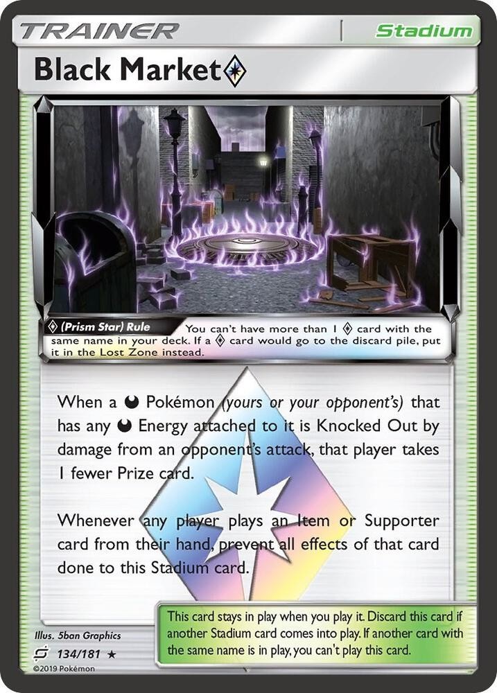 Black Market ◇ 134/181 Prism Star Rare Team Up Pokemon Card Holo Near Mint