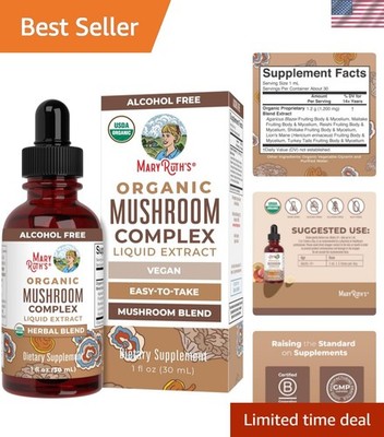 Mushroom Blend with Lion's Mane & Turkey Tail - Alcohol Free Tincture