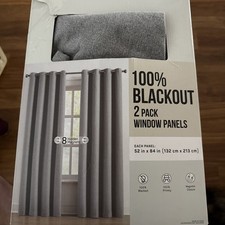 Blackout Curtains 2 Pack Window Panels 52inx84 in each Gray Color NEW