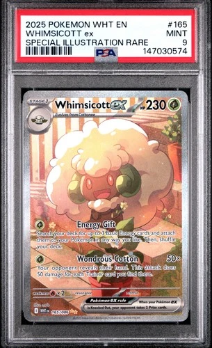 2025 Pokemon White Flare Whimsicott ex Special Illustration Rare #165/086 PSA 9