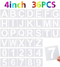 36 Pcs Large Alphabet Letter Stencils and Number Stencils,reusable Letter Ste