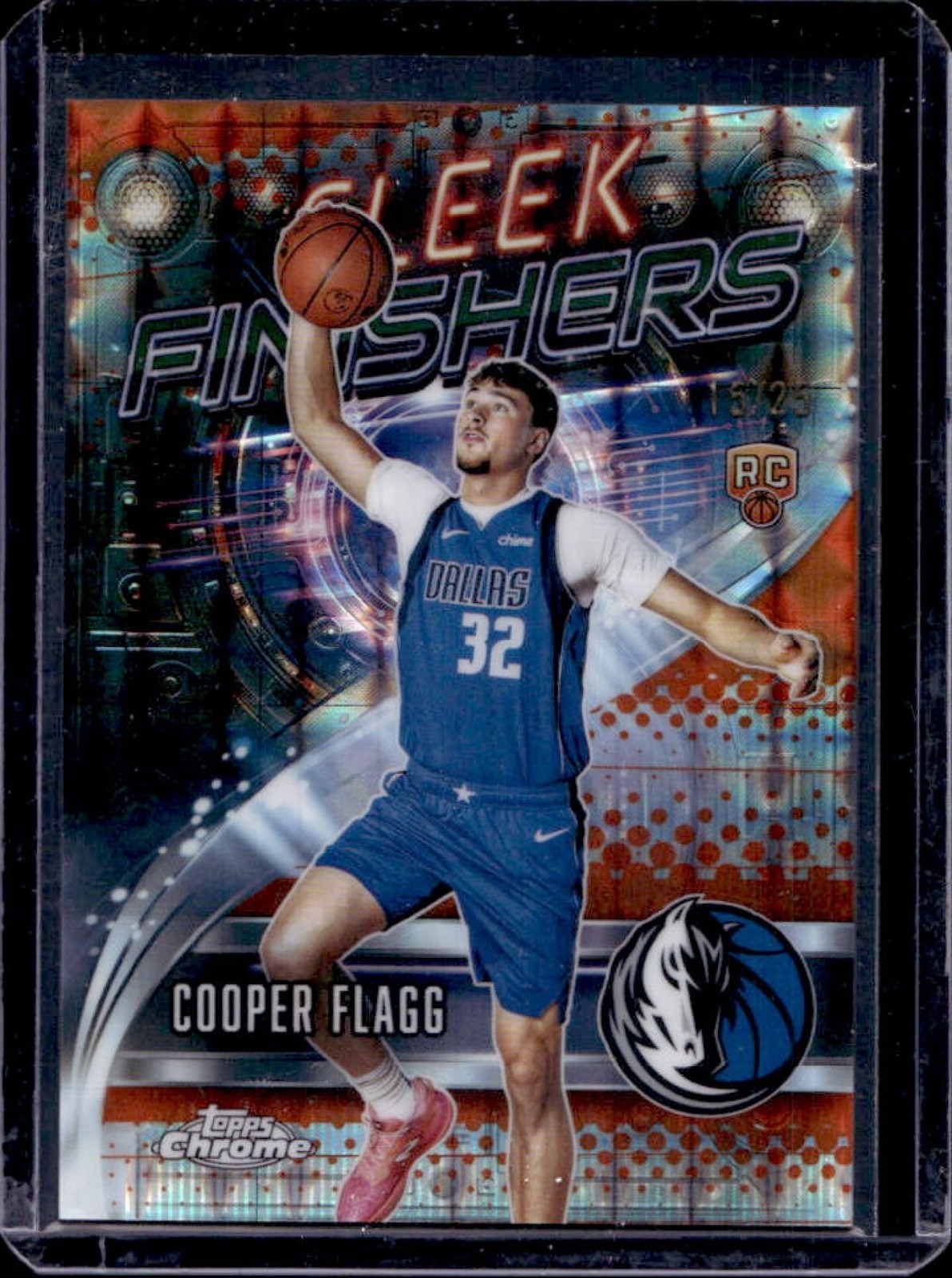 2025-26 Topps Chrome Cooper Flagg Sleek Finishers RC Geometric Orange #15/25