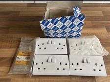 4 pack electrical wall double plug sockets & connector strips DIY