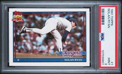 1991 TOPPS #1 NOLAN RYAN RANGERS HOF PSA 9 MINT
